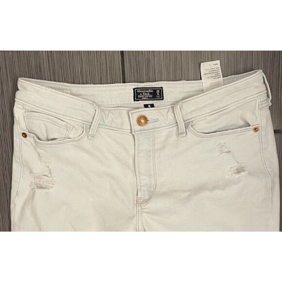 Abercrombie & Fitch Womens White Washed Blue Skinny Jeans Size 28/6 - Picture 4 of 7